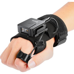 Eyoyo 2D Wearable Glove QR Code Scanner, Finger Ring Bluetooth Barcode Scanner, Left & Right Hand Wearable, Portable Wireless Book Inventory Bar Code Reader Compatible with iPhone iPad Android