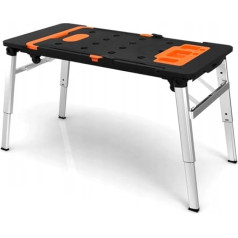 VBChome Workbench Multifunction Foldable 7-in-1 Multifunctional Work Table Garage Work Table Mobile Rolling Board Professional Work Platform Cutting Stand Work Table