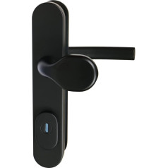 FELGNER Protective Fitting Lever / Knob Distance 92 mm | High-Quality Door Fitting, Safety Fitting with L-Shaped Latch for Exterior Doors Front Doors | Drilling Protection Steel Base Modular Black