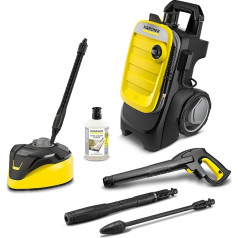 Kärcher K 5 Compact Home Pressure Washer, Maximum Pressure: 145 Bar, Flow Rate: Max. 500 l/h, Surface Capacity: 40 m²/h, Water Filter, Weight: 12 kg, with Surface Cleaner T 5, Stone and Facade Cleaner