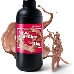 Phrozen Aqua-Red Clay 8K 3D Printer Resin | Printing Resin for Phrozen Sonic Mini & Mighty | 405nm SLA/DLP/LCD 3D Printer Photopolymer UV Resin | High Precision, Low Odour - Red (1 kg)