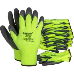 Proof Comfort & Safety Work Gloves, 12 Pairs, Precise Assembly Gloves, Thick Protective Gloves, Autumn Winter with PU Coating, Latex Coating, Mechanics, Construction Workers, Logistics, Size 10,