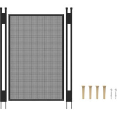 POOL FELLOWS 76.2 x 118 cm DIY Pool Safety Fence Door Frame, Removable Child and Pet Yard Barrier, Temporary Mesh Pool Fence for Garden, Suitable for In-Ground Pools, Black