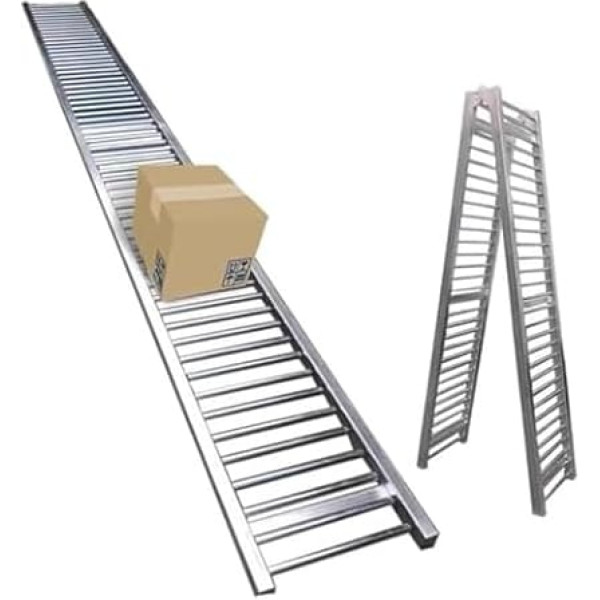SSDDLZEQ Schwerkraft-Förderband, Edelstahl, strapazierfähig, kommerzielle Förderrolle für LKW, Anhänger, Lagerrutsche (B 60 cm, 3 m)