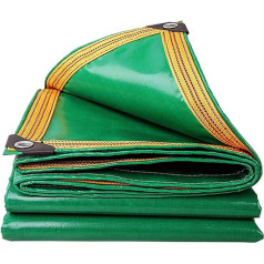 FUCNEN Tarpaulin 100% Waterproof Durable PVC Tarpaulin with Eyelets Weatherproof, Multi-Purpose Tarpaulin for Dog Kennels, Chicken Coop, Fish Pond, Hay, Tree, Roof, Trailer, Garden Furniture, Green