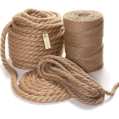 BooGardi Jute Rope in Various Thicknesses and Lengths · Diameter 16 mm Length 50 m · Natural Product for Crafts · Macrame Natural Fibre · Jute Fibre
