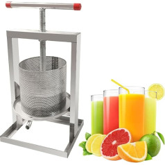 Fruit Wine Press, Manual Juice Maker Stainless Steel Barrels, Honey Press Extractor for Cider Apple Grape WineTincture Vegetables Honey Olive Oil Making, 8 L
