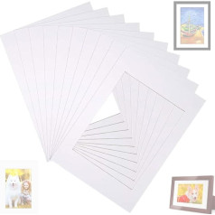 Weiße Passepartouts, 8 Stück 17,8 cm und 2 Stück 20,3 cm Bilderrahmen für Rahmen, Matten, quadratische Bilderrahmen, Passepartout, Passepartout, für Abschlussfotos, Poster, Drucke, Kunstwerke, Gemälde