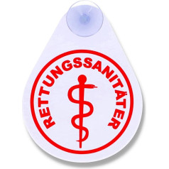 RescPol Paramedic Car Badge, white/red