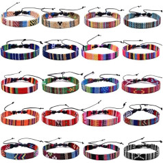 Belugsin Pack of 20 Friendship Bracelets Braided Friendship Bracelets Braided Adjustable Friendship Bracelets Handmade for Women Girls, Nylon