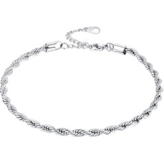 FaithHeart Summer Anklet 3 mm Wide Stainless Steel / 18 Carat Gold-Plated Anklet Curb Chain / White Chain / Cork / Venetian Chain with Engraving for Women and Girls
