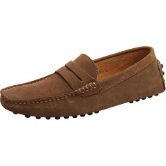 Jamron Men's Suede Penny Loafers - Cosy Driving Shoes - Moccasin Slippers