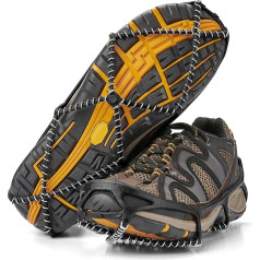 YAKTRAX Walk Ice & Snow Grips für Wanderschuhe, elastisches Gummiband & 1,2mm Stahlspulen, bietet Traktion bei EIS und Schnee, schwarz