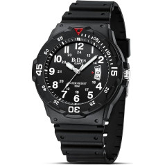 HANPOSH Men's Watch Watches Men's Analogue Quartz Watch 50 m Waterproof Wristwatches Men with Date Casual Designer Watch for Men Silicone Strap