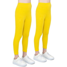 infatti Pack of 2 Leggings for Girls Breathable Cotton Fabric Fashionable Children's Trousers Comfortable Children's Trousers Sports Ballet School Gymnastics