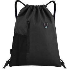 Livacasa Gym Bag with Zip and Inner Pocket, Sports Bag, Hipster Gym Bag, Lined Backpack with Adjustable Drawstring, Gym Bag for Men and Women