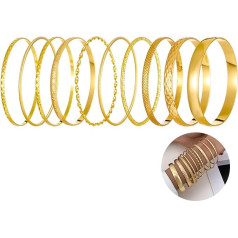 AYNKH 10pcs Bangle Bracelet for Women, Indian Bracelet Set, Bangle Bracelet Bohemia, Vintage Adjustable Stackable Bracelets, Arm Jewellery for Women Wedding Party