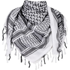 Chalier Fashion Shemagh Palestinian Scarf 100% Cotton Military Tactical Desert Scarf Arabian Desert Scarves Unisex Neckerchief Head Scarf Men and Women Reusable