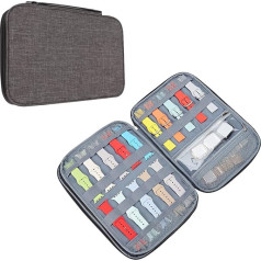 Eono Watch Strap Organiser, Expandable Watch Strap Storage Bag Holds 15 Straps Waterproof Nylon Watch Straps Bag for Watch Straps Watches Pens Charging Cable, Grey