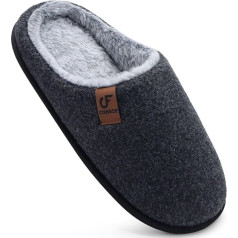COFACE Men's Felt Slippers Warm Comfortable Fluffy Plush Men's Slippers with Non-Slip Rubber Sole for Indoor and Outdoor Use Size 40-49