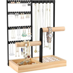 Kingling Jewellery Stand, Jewellery Holder, Jewellery Organiser, Jewellery Stand for Storing Necklaces, Earrings, Bracelets, Rings (Black)