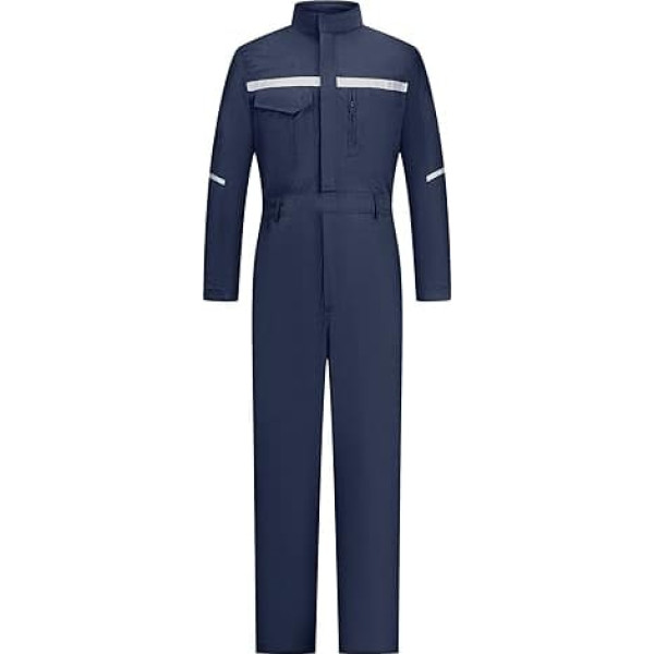 Oralidera Work Overalls, Men's Work Suit, Zip Overall, Mechanic, Rally Combi, Workwear, Reflective Suit, Work Overall, Blue Navy, L