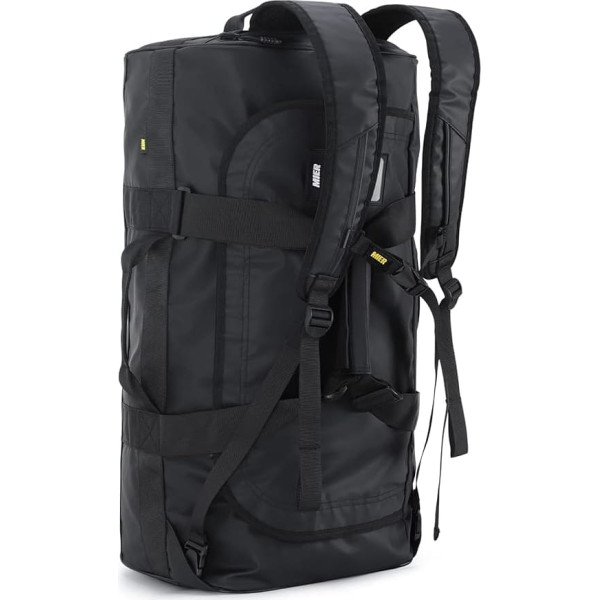 MIER Sports Bag Men's Waterproof Travel Bag Large Heavy Duty Convertible Sports Backpack with Backpack Straps and Shoe Compartment for Gym, Sports, Travel, Duffle Bag, 60L/90L, black, travel bags