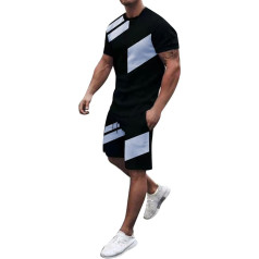 Men's Quick Dry 3D Short Sleeve Suit Shorts Beach Tropical Body Sports Shorts Sports Suit Guitar Strings Western Men's Vests Blue