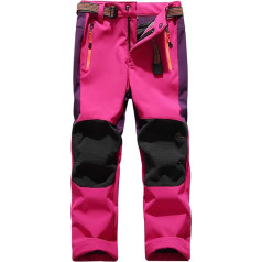 Echinodon Children’s Softshell Trousers with Fleece Lining – Waterproof, Windproof, Breathable & Warm – Functional Trousers / Ski Trousers / Rain Trousers / Sports Trousers / Hiking Trousers – For Boys or Girls