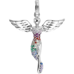 Engelsrufer Women's Angel Pendant Made of Sterling Silver – Set with 72 Zirconia Stones – Eyelet Closure – Nickel-Free, Silver, Cubic Zirconia