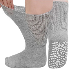 LOFIR Diabetic Socks Men Women: Diabetic Socks Without Elastic Waistband Cotton Men's ABS Socks Extra Wide Belt Without Seam Non-Slip Stopper Socks for Swollen Feet 3 Pairs 39-50