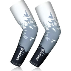 flintronic Arm Sleeves, Unisex Warmer UV Protection Sleeves UPF 50, Non-Slip Cooling Arm Warmers Moisture Wicking to Cover the Arms for Running, Riding, Golf, Basketball (L/XL)