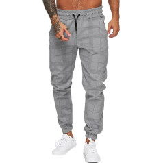Jogging Bottoms for Men, Tracksuit Bottoms, Loose-Fit Sports Trousers, Long, Chequered, Casual