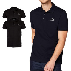 Kappa VENIST Men's Polo Shirt with Discreet Logo Print and Kent Collar | Basic Polo Shirts for Men | Short Sleeve Polo Shirt for Sports, Leisure and Office | Regular Fit, Pack of 2