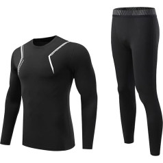RUMAOZIA Men's Compression Suit, 2-Piece Set, Breathable Compression Shirt, Sports Trousers, Leggings, Quick Dry Running Set, Gym Sportswear Suit, Fitness Clothing, Functional Underwear, Compression
