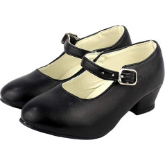 Flamenco Sevillana Shoes Dance Shoes Women Girls Red with Black Dots