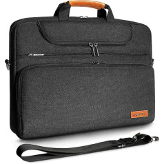 DOMISO 17 Inch Waterproof Laptop Bag Briefcase Men's Shoulder Bag Notebook Bag Business for 17-17.3 Inch Notebook/Dell/Lenovo/Acer/HP/MSI/ASUS, Black
