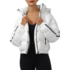 Pioneer Camp Women's Winter Jacket Puffer 3/4 Jack Medium Thick Cropped Jacket Short Water-Repellent Down Jacket with Hood