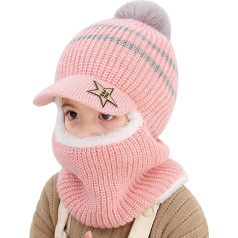 2-6 Years Kids Winter Hat with Ear Flaps and Scarf Baby Toddler Scarf Hat Boys Girls Slip-On Hat Kids Girls Neckerchief Kids Girls Scarf Toddler Boy