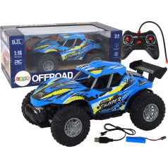 Lean Toys 1:16 tālvadības pults vadāma bezceļu RC apvidus automašīna zila