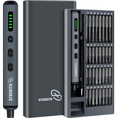 STREBITO Mini Electric Screwdriver Set, 70 in 1 Small Electric Screwdriver Cordless - 64 S2 Precision Bits, 5 Torque Settings, 4 LED Lights, Mini Electric Screwdriver Repair Tool Kit