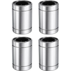 QUARKZMAN Pack of 4 LM25UU Linear Bearings 25 mm Bore 40 mm OD 59 mm Length Linear Ball Bearings Double-Sided Rubber Sealed Bearing Steel for CNC Machine 3D Printer Food Packaging Machine
