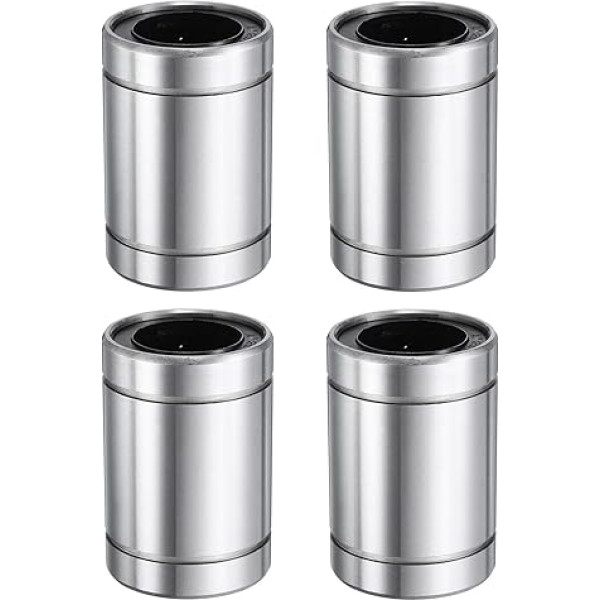 QUARKZMAN Pack of 4 LM25UU Linear Bearings 25 mm Bore 40 mm OD 59 mm Length Linear Ball Bearings Double-Sided Rubber Sealed Bearing Steel for CNC Machine 3D Printer Food Packaging Machine