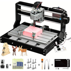 SainSmart CNC 3018-PRO Milling Engraving Machine Kit Grbl-based Controller (Candle) 3 Axis for Machining Acrylic, PVC, Wood, Soft Aluminium, Working Area 300mm x 180mm x 45mm