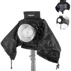 NEEWER Rain Cover for Outdoor Q4 Flash, Nylon Camera Lens Raincoat with Viewing Window, Sleeves, Velcro Closures, Drawstrings, Only Compatible with NEEWER Q4 Strobe Flash, CQP1