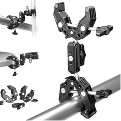 NEEWER Double Super Clamp Camera Mount with Magic Arm, Cold Shoes for Desk, Studio, Light Stand Holder, Photography Reflector, Flag, Crossbars, Motorcycle, Umbrella, Pole Stick, Shoot Accessories