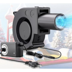 Centrifugal Fan 220 V, Radial Fan with Speed Controller, 12 V Adjustable Cooling Fan, 12 V with Air Outlet, Fan for Camping, BBQ, Cooling Ventilation, Inflatable Fireplace