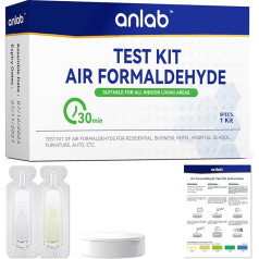 ANLAB Air Formaldehyde (HCHO) DIY Test Kit - Used for Air Quality Testing, Detector for Home, Residential, Shop, Hotel, Hospital, School, Furniture, Car (Pack of 1)