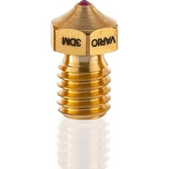 3D Printer Nozzle Brass (Oscar3D) Ruby Nozzle for 3D Printer [VARIO/ShortStroke] - Ruby Nozzle E3Dv6 Design FDM, 3D Printer Accessories (Filament 1.75 mm / Nozzle Diameter 0.4 mm) - Made in Germany