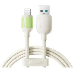 Kabeļa USB-A - iPhone Lightning kabelis ar fluorescējošu galu 3A 2m - bēšs